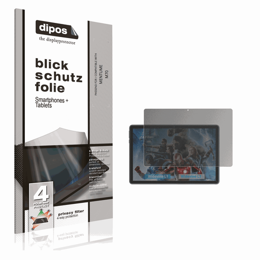 Blickschutzfolie von dipos passend für MENTUME M70, präziser Zuschnitt und blasenfrei montiert