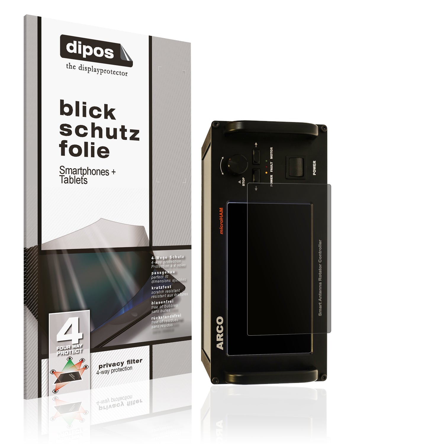 Blickschutzfolie von dipos passend für microHAM ARCO, präziser Zuschnitt und blasenfrei montiert