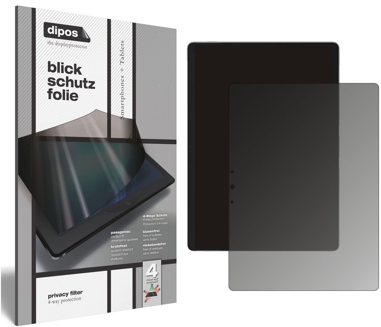 Blickschutzfolie von dipos passend für Microsoft Surface Pro 9 13 Zoll, präziser Zuschnitt und blasenfrei montiert