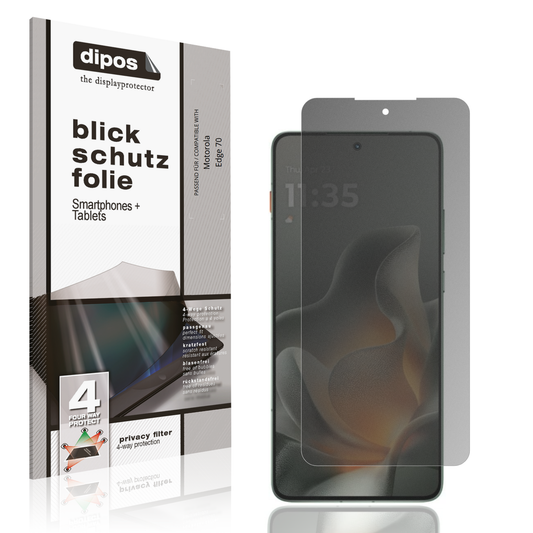 Blickschutzfolie von dipos passend für Motorola Edge 70, präziser Zuschnitt und blasenfrei montiert