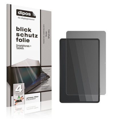 Blickschutzfolie von dipos passend für N-one NPad Ultra, präziser Zuschnitt und blasenfrei montiert