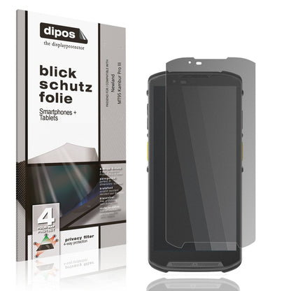 Blickschutzfolie von dipos passend für Newland MT95 Kambur Pro III, präziser Zuschnitt und blasenfrei montiert