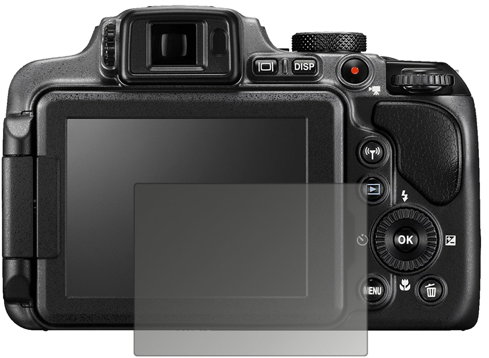 Blickschutzfolie von dipos passend für Nikon Coolpix B600, präziser Zuschnitt und blasenfrei montiert