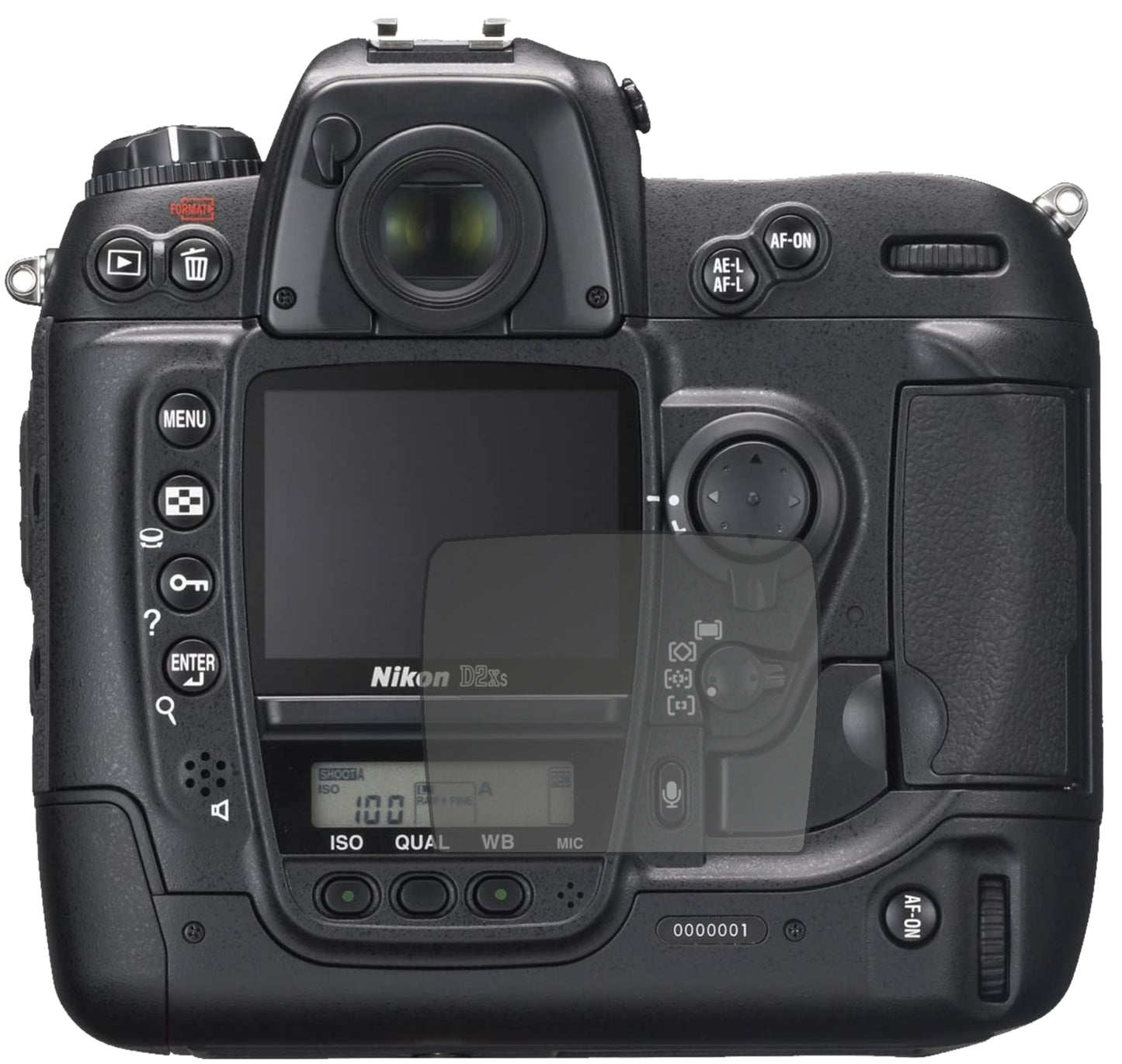 Blickschutzfolie von dipos passend für Nikon D2H, präziser Zuschnitt und blasenfrei montiert