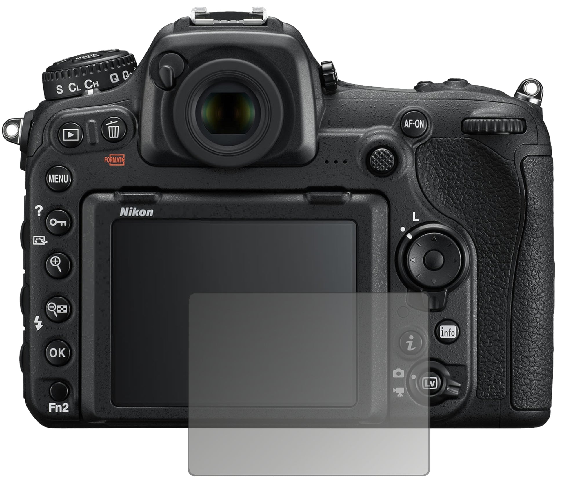 Blickschutzfolie von dipos passend für Nikon D500, präziser Zuschnitt und blasenfrei montiert