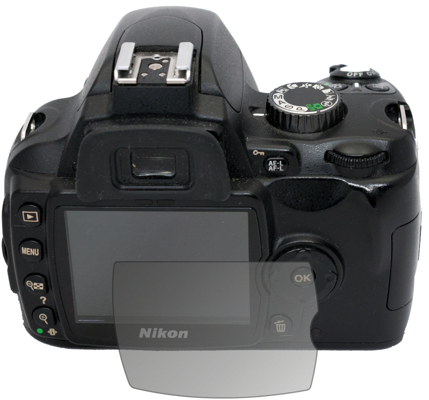 Blickschutzfolie von dipos passend für Nikon D60, präziser Zuschnitt und blasenfrei montiert