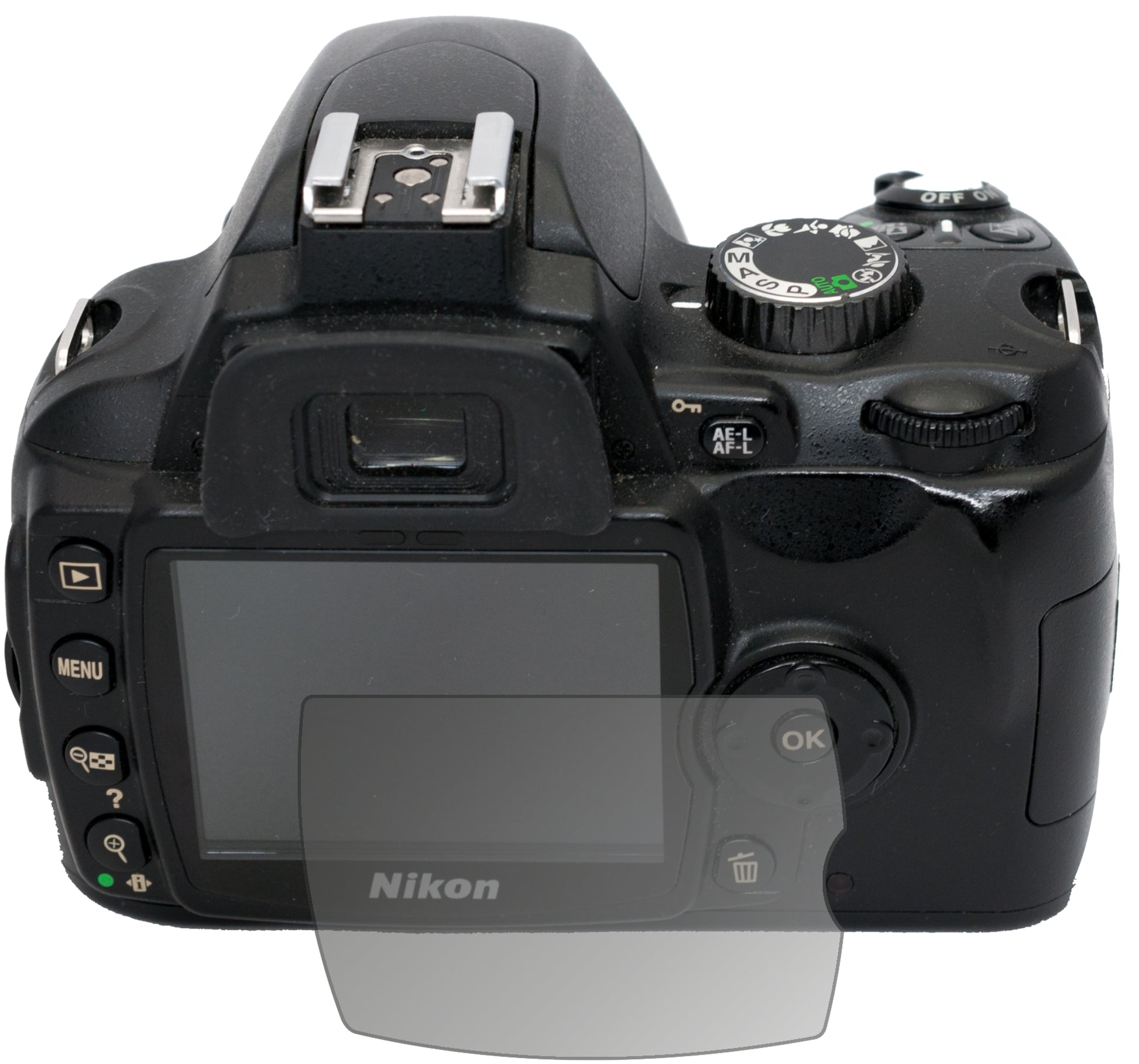 Blickschutzfolie von dipos passend für Nikon D60, präziser Zuschnitt und blasenfrei montiert