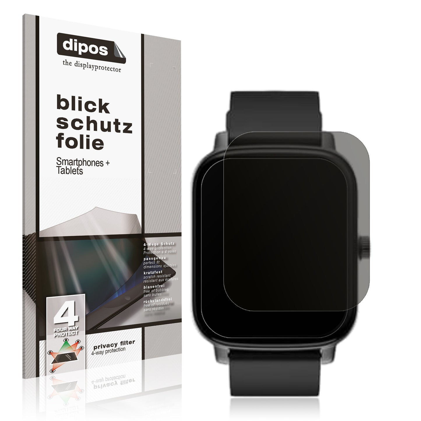 Blickschutzfolie von dipos passend für Noise ColorFit Icon Buzz, präziser Zuschnitt und blasenfrei montiert