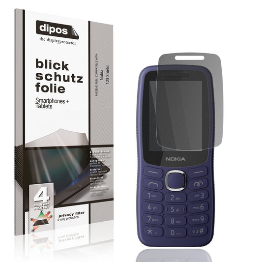 Blickschutzfolie von dipos passend für Nokia 123 Shield, präziser Zuschnitt und blasenfrei montiert