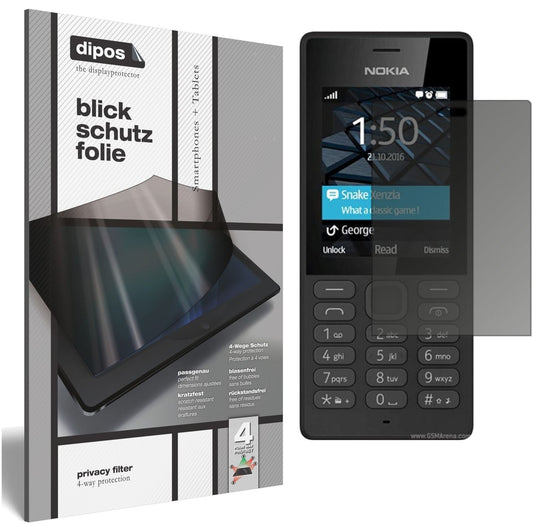 Blickschutzfolie von dipos passend für Nokia 150, präziser Zuschnitt und blasenfrei montiert