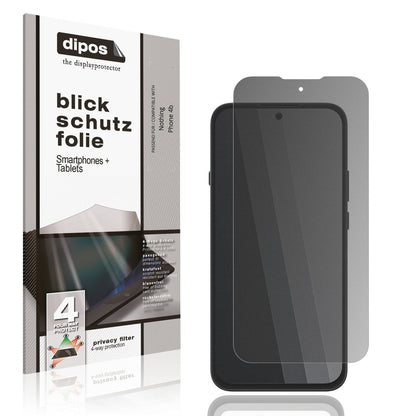 Blickschutzfolie von dipos passend für Nothing Phone 4b, präziser Zuschnitt und blasenfrei montiert