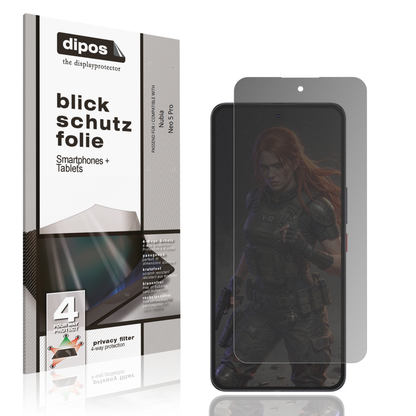 Blickschutzfolie von dipos passend für Nubia Neo 5 Pro, präziser Zuschnitt und blasenfrei montiert