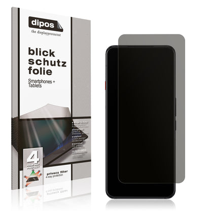 Blickschutzfolie von dipos passend für NUBIA Red Magic7S Pro, präziser Zuschnitt und blasenfrei montiert