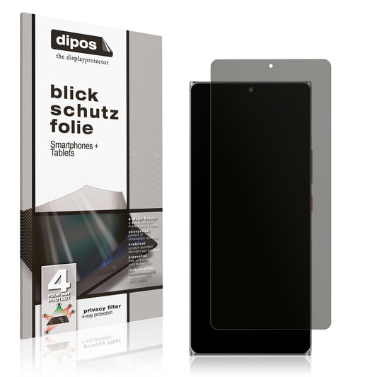 Blickschutzfolie von dipos passend für nubia Z40 Pro, präziser Zuschnitt und blasenfrei montiert