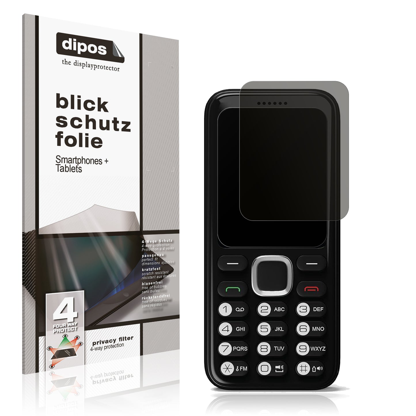 Blickschutzfolie von dipos passend für Oakcastle F100, präziser Zuschnitt und blasenfrei montiert