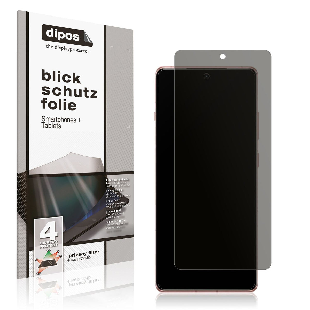Blickschutzfolie von dipos passend für OnePlus Ace3, präziser Zuschnitt und blasenfrei montiert
