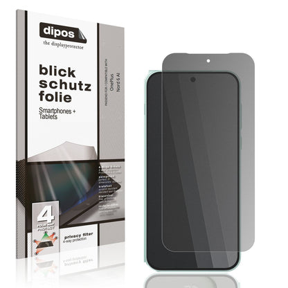 Blickschutzfolie von dipos passend für OnePlus Nord 6 AI, präziser Zuschnitt und blasenfrei montiert