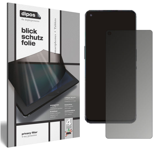Blickschutzfolie von dipos passend für OnePlus Nord N10, präziser Zuschnitt und blasenfrei montiert