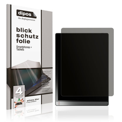 Blickschutzfolie von dipos passend für Onyx Boox Tab X, präziser Zuschnitt und blasenfrei montiert