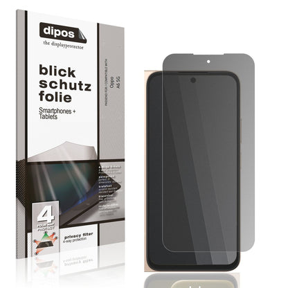 Blickschutzfolie von dipos passend für Oppo A6 5G, präziser Zuschnitt und blasenfrei montiert