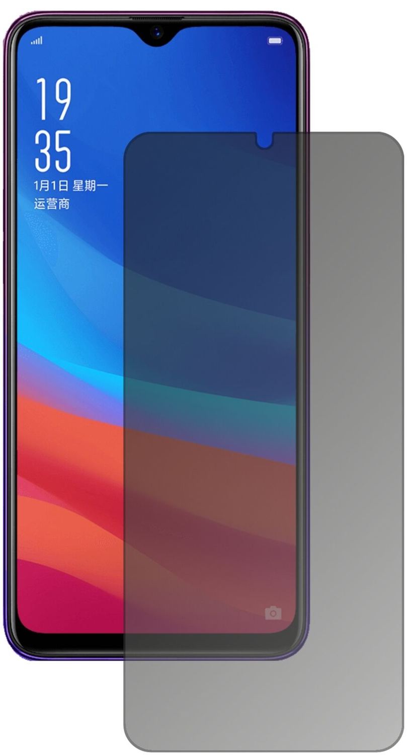 Blickschutzfolie von dipos passend für Oppo A7x, präziser Zuschnitt und blasenfrei montiert
