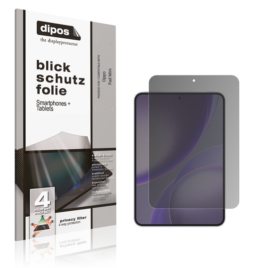 Blickschutzfolie von dipos passend für Oppo Pad Mini, präziser Zuschnitt und blasenfrei montiert
