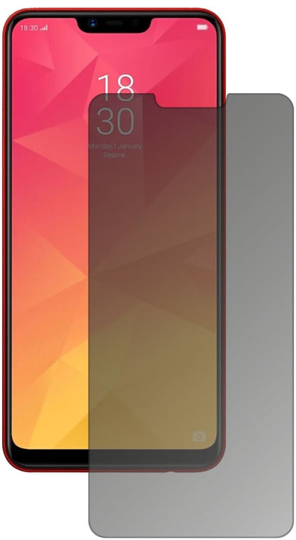 Blickschutzfolie von dipos passend für Oppo Realme 2, präziser Zuschnitt und blasenfrei montiert