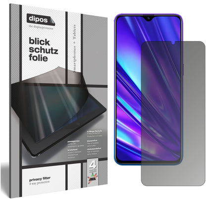 Blickschutzfolie von dipos passend für Oppo Realme 5, präziser Zuschnitt und blasenfrei montiert