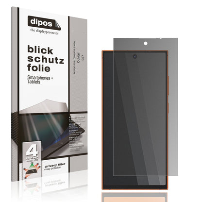 Blickschutzfolie von dipos passend für Oukitel C67, präziser Zuschnitt und blasenfrei montiert