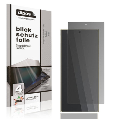 Blickschutzfolie von dipos passend für Oukitel C72, präziser Zuschnitt und blasenfrei montiert