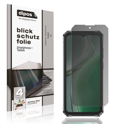 Blickschutzfolie von dipos passend für Oukitel G7, präziser Zuschnitt und blasenfrei montiert