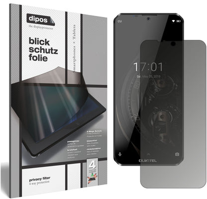 Blickschutzfolie von dipos passend für Oukitel K12, präziser Zuschnitt und blasenfrei montiert