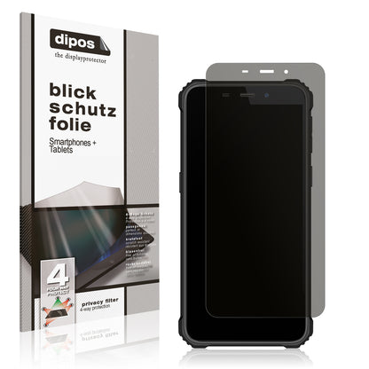 Blickschutzfolie von dipos passend für Oukitel V2, präziser Zuschnitt und blasenfrei montiert