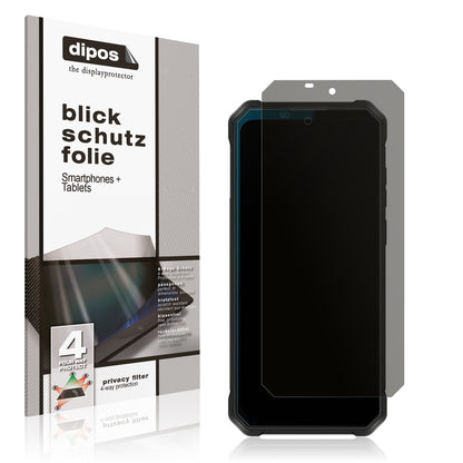 Blickschutzfolie von dipos passend für Oukitel WP53s, präziser Zuschnitt und blasenfrei montiert