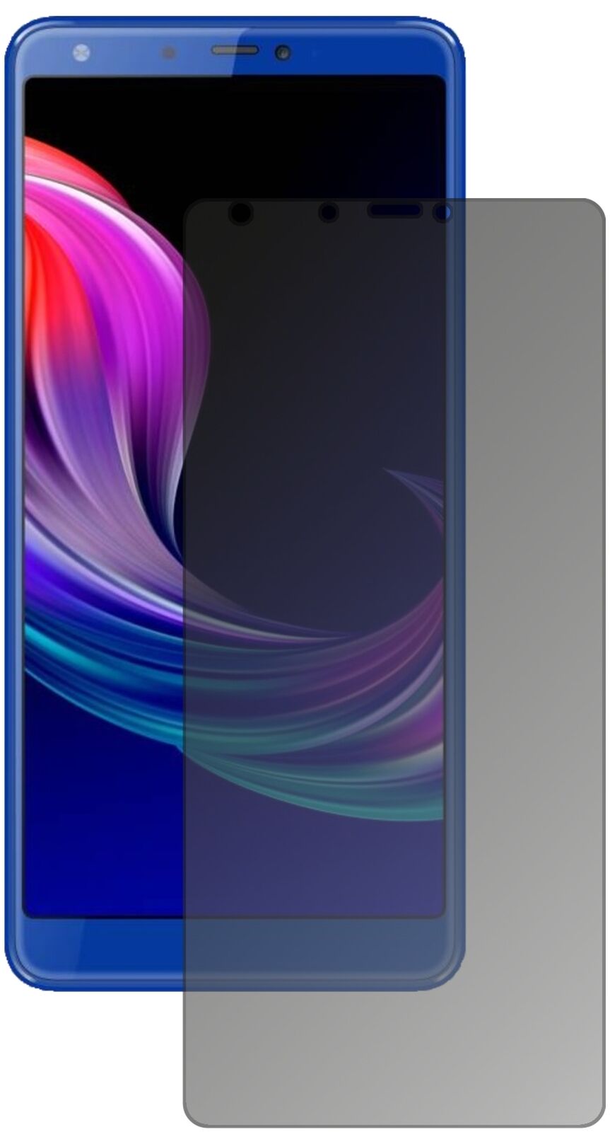 Blickschutzfolie von dipos passend für Panasonic Eluga Ray 600, präziser Zuschnitt und blasenfrei montiert