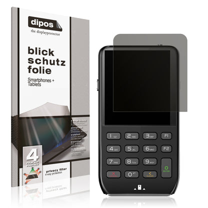Blickschutzfolie von dipos passend für Pax D190, präziser Zuschnitt und blasenfrei montiert