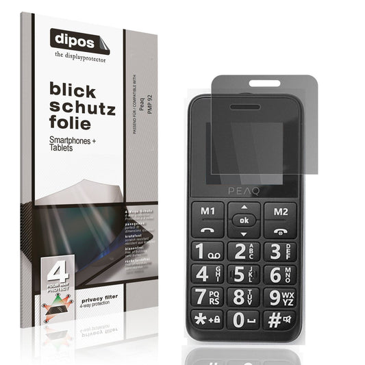 Blickschutzfolie von dipos passend für Peaq PMP 92, präziser Zuschnitt und blasenfrei montiert