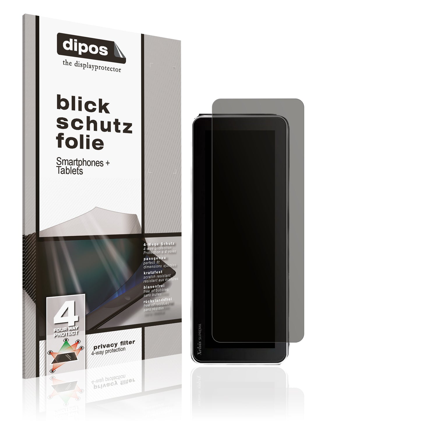 Blickschutzfolie von dipos passend für Philips Saeco Xelsis Suprema, präziser Zuschnitt und blasenfrei montiert