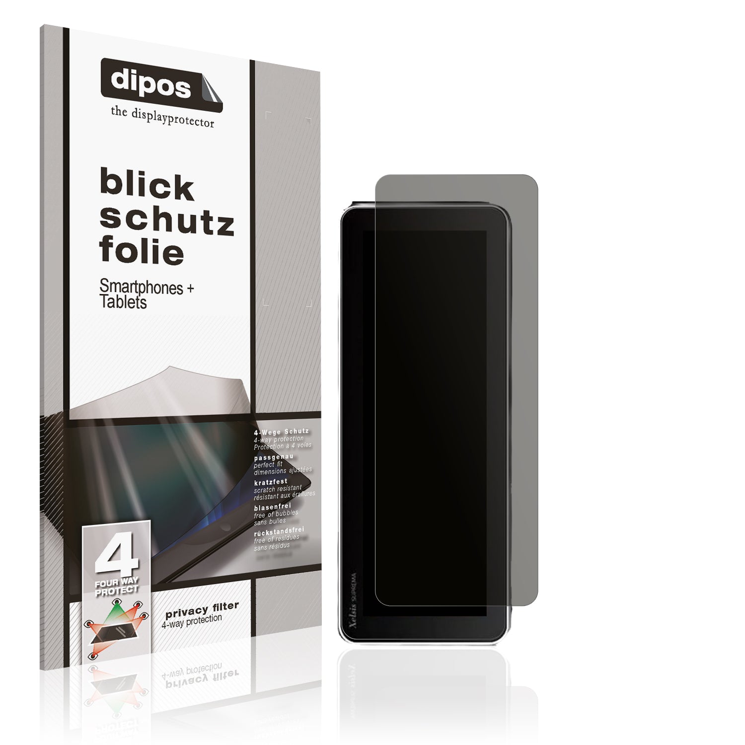 Blickschutzfolie von dipos passend für Philips Saeco Xelsis Suprema, präziser Zuschnitt und blasenfrei montiert