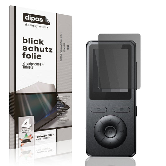 Blickschutzfolie von dipos passend für PINHUI X98, präziser Zuschnitt und blasenfrei montiert