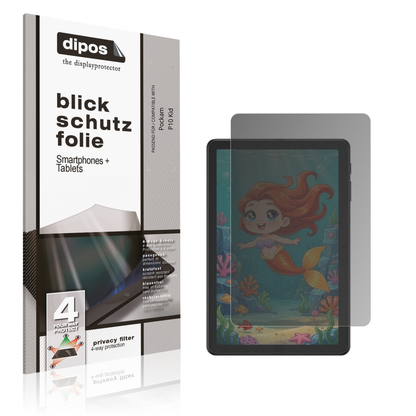 Blickschutzfolie von dipos passend für Pockam P10 Kid, präziser Zuschnitt und blasenfrei montiert