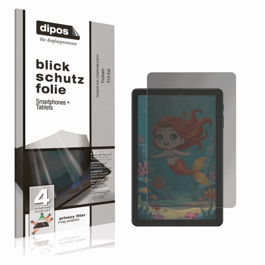 Blickschutzfolie von dipos passend für Pockam P10 Kid, präziser Zuschnitt und blasenfrei montiert