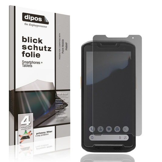 Blickschutzfolie von dipos passend für Point Mobile PM84P, präziser Zuschnitt und blasenfrei montiert