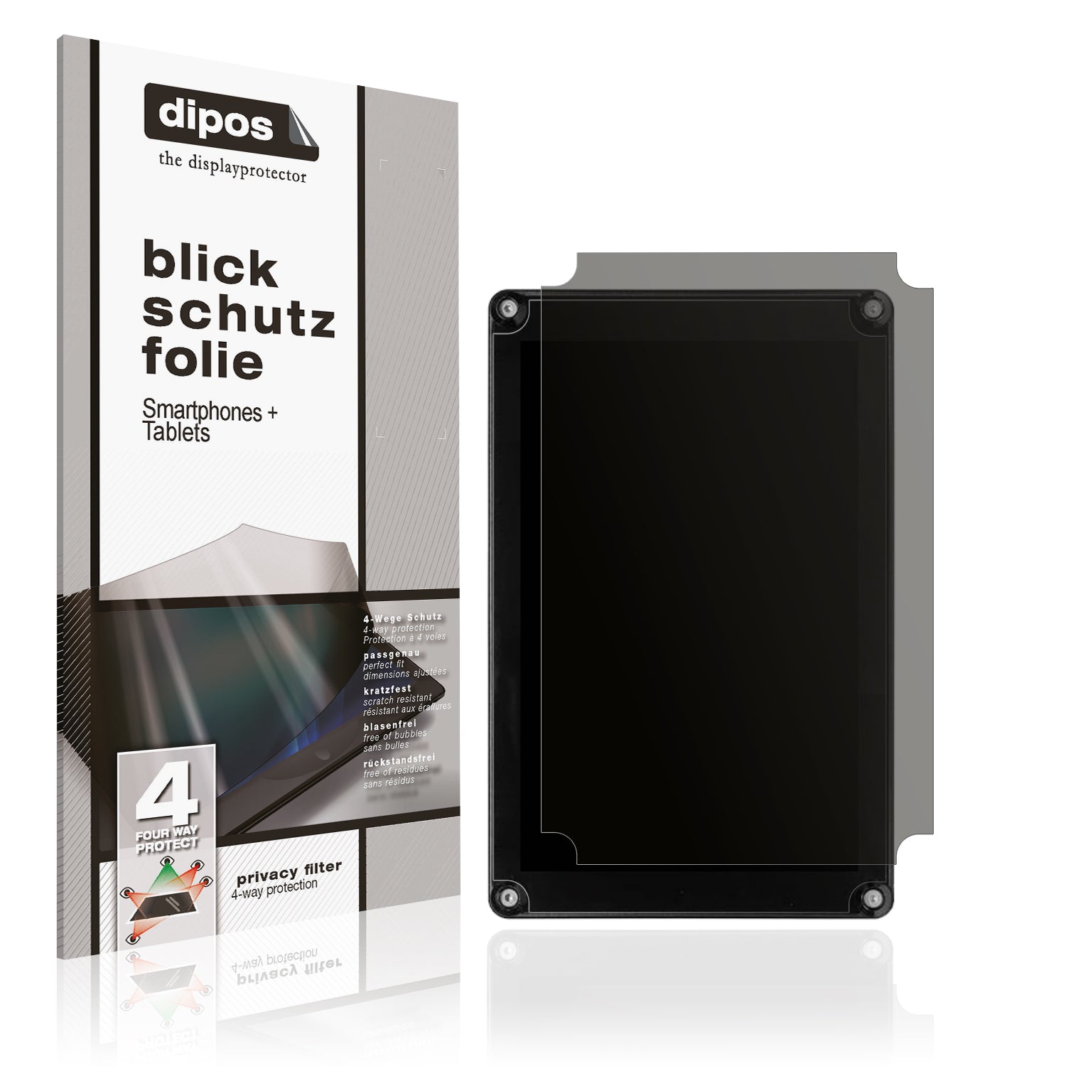 Blickschutzfolie von dipos passend für Portkeys HS8, präziser Zuschnitt und blasenfrei montiert