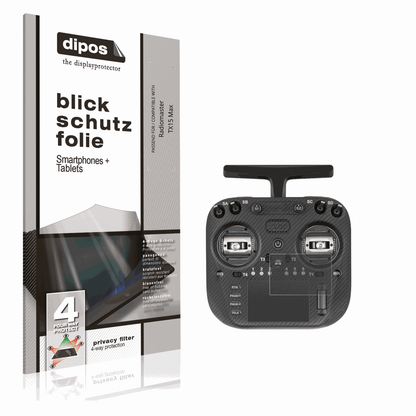 Blickschutzfolie von dipos passend f�r Radiomaster TX15 Max, pr�ziser Zuschnitt und blasenfrei montiert