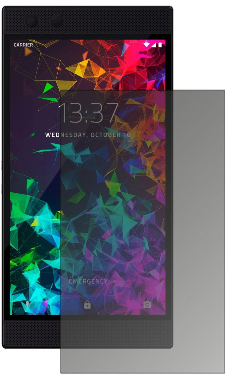 Blickschutzfolie von dipos passend für Razer Phone 2, präziser Zuschnitt und blasenfrei montiert