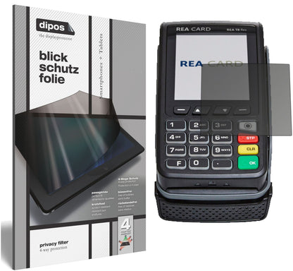Blickschutzfolie von dipos passend für REA CARD T8 flex Terminal, präziser Zuschnitt und blasenfrei montiert