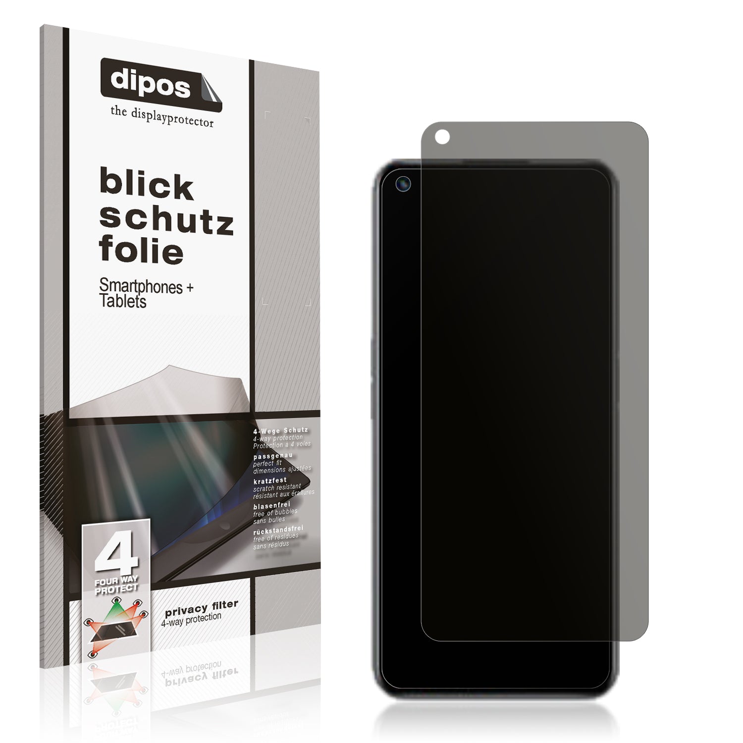 Blickschutzfolie von dipos passend für Realme Q5, präziser Zuschnitt und blasenfrei montiert