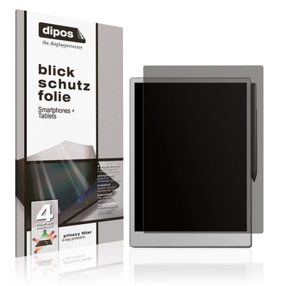 Blickschutzfolie von dipos passend für Remarkable Paper Pro, präziser Zuschnitt und blasenfrei montiert