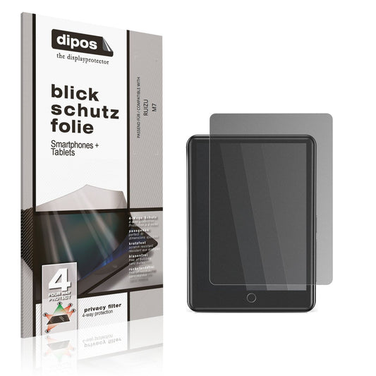 Blickschutzfolie von dipos passend für RUIZU M7, präziser Zuschnitt und blasenfrei montiert